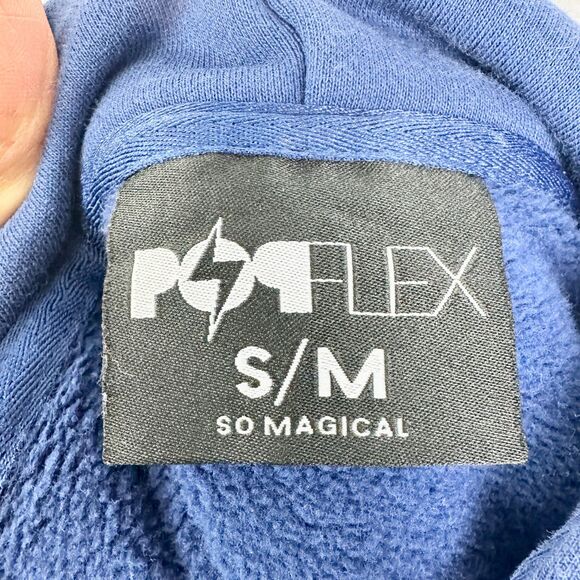 Popflex Zip Cloud Hoodie S/M Sapphire Blue Full Zip Oversized Athletic - Picture 6 of 7
